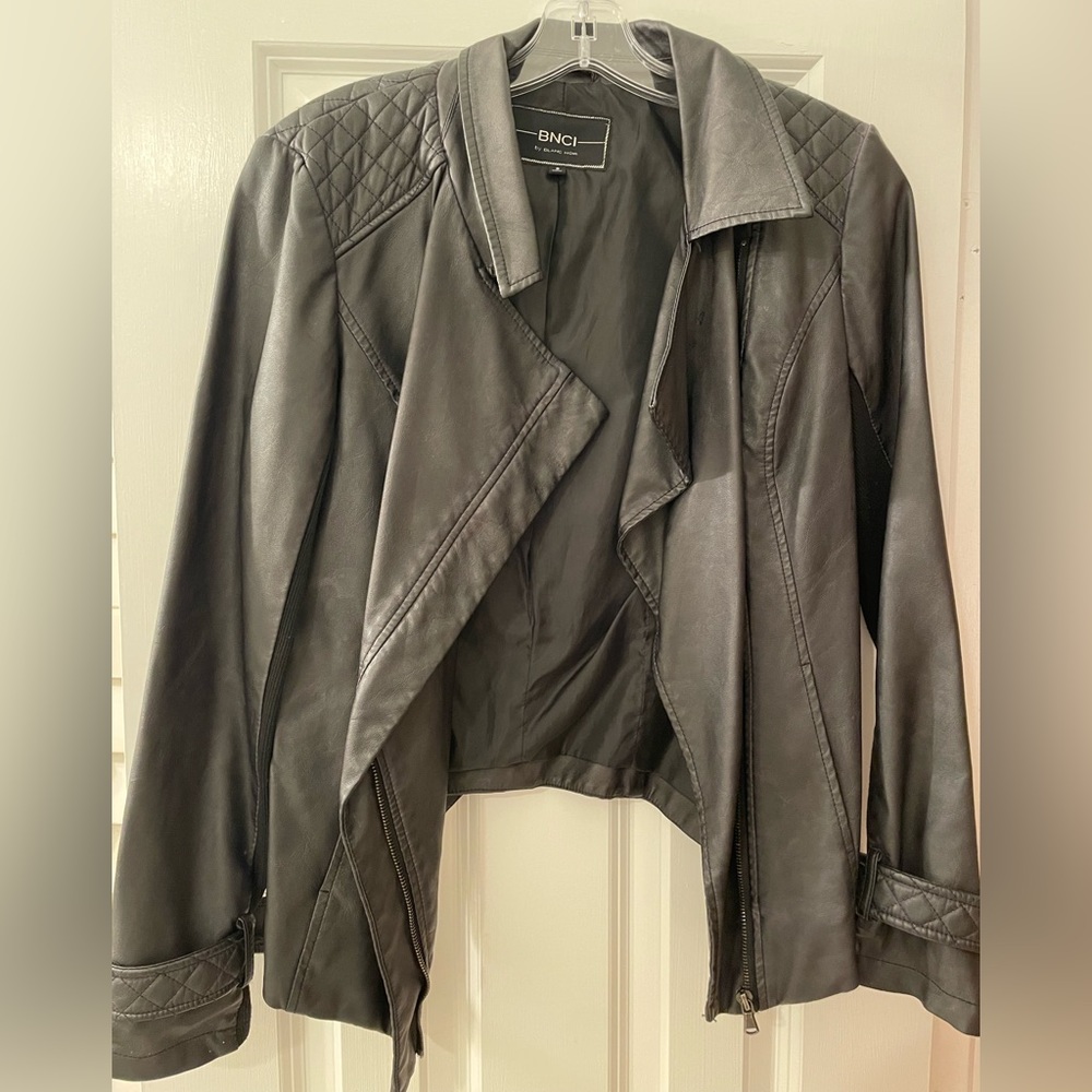 BNCI by Blanc Noir - Black Leather Jacket, Size S